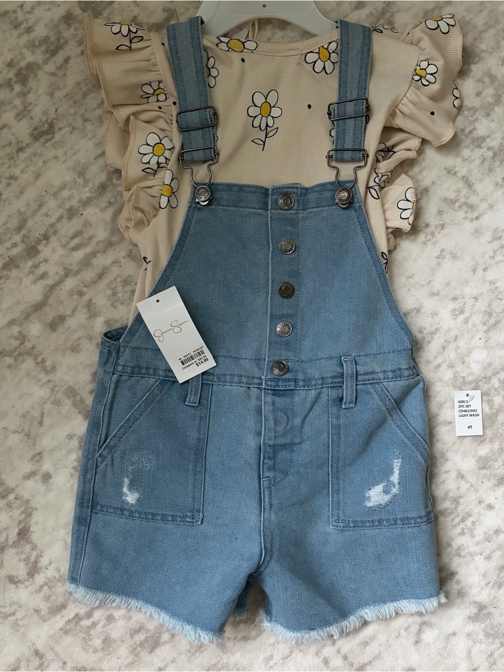 Girls overall set outfit size 4T nwt